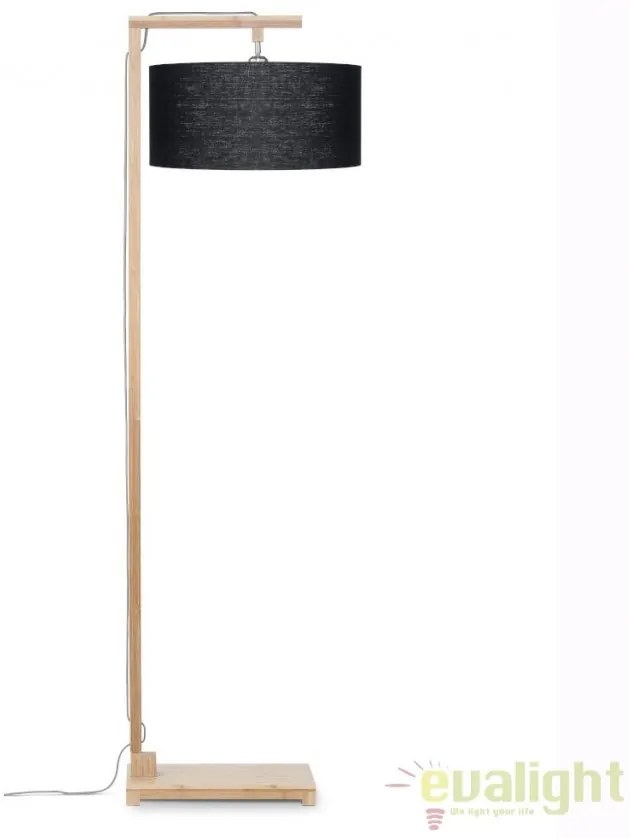 Lampadar modern cu baza din lemn de bambus, HIMALAYA negru HIMALAYA/F/4723/B