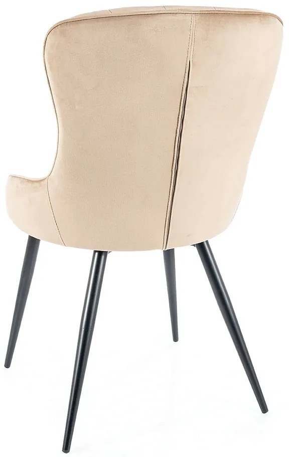 Scaun de bucaterie Lotus Velvet, bej/negru