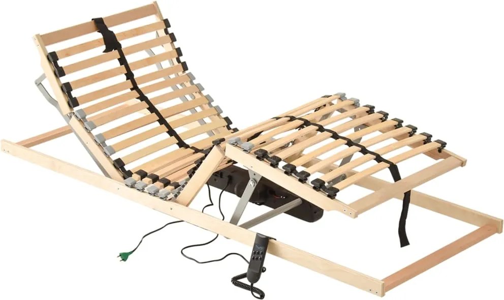 vidaXL Bază de pat electrică cu șipci, 28 șipci, 7 zone, 100 x 200 cm
