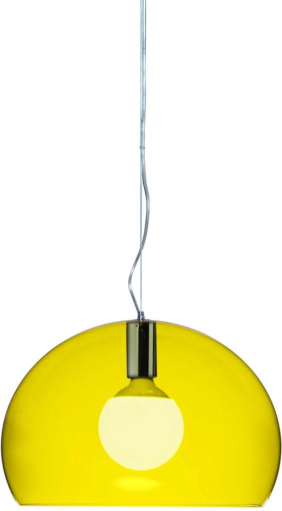 Suspensie Kartell FL/Y design Ferruccio Laviani, E27 max 15W LED, h28cm, galben transparent