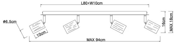 Spot Globo 54032-4 JOSEBA 4xE27/60W/230V