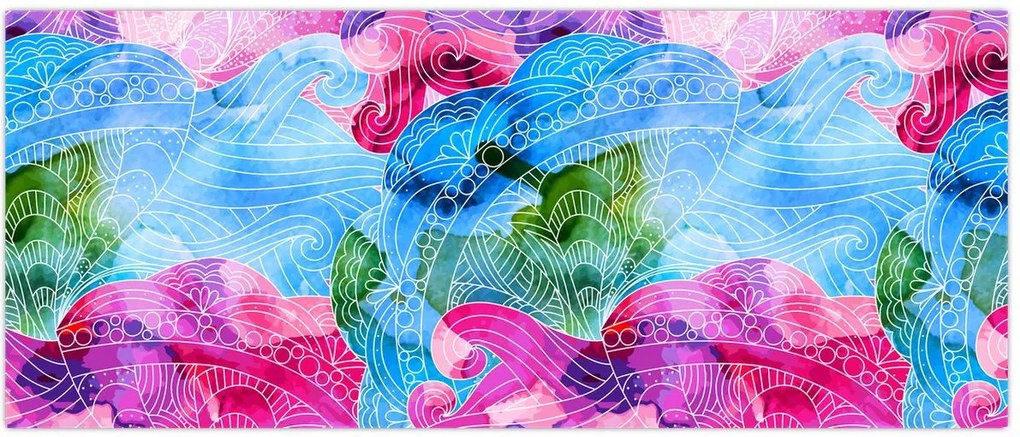 Tablou - Valuri colorate (120x50 cm)