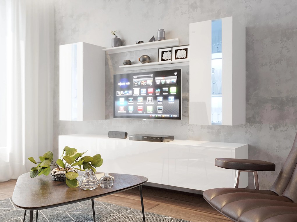 Mobilier living Berny 65 (alb + Alb lucios). 1087192