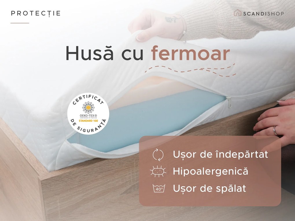 Saltea din cocos COCO MAXI 20 cm 80 x 200 cm Protectie saltea: Incluzine protectia de saltea
