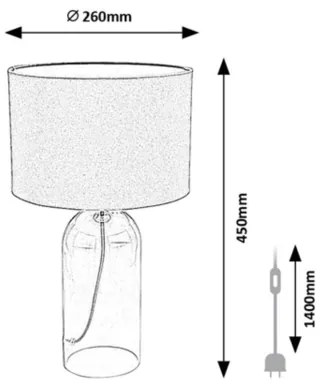 Rabalux 74048 - Lampă de masă LUXIN 1xE14/40W/230V Ø 26 cm