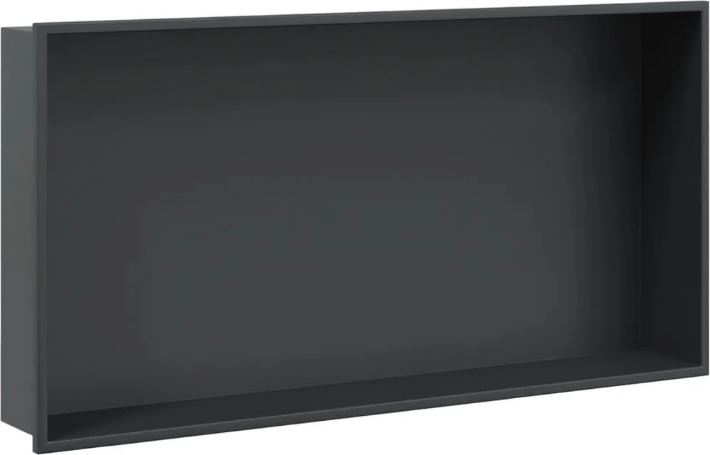 vidaXL Nișă de duș, negru mat, 62x32x9 cm, oțel inoxidabil