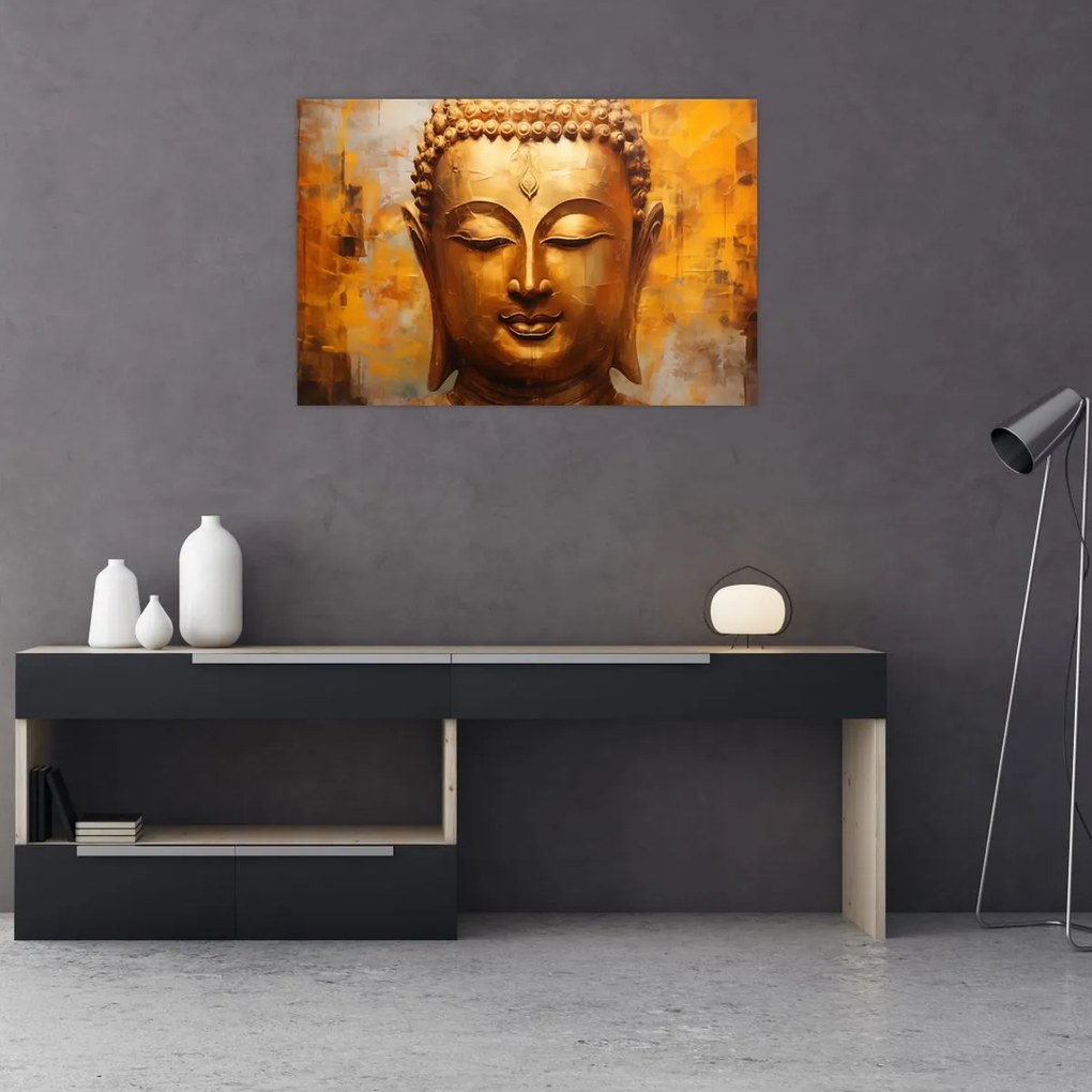 Tablou - Buddha, pictură în ulei (90x60 cm)