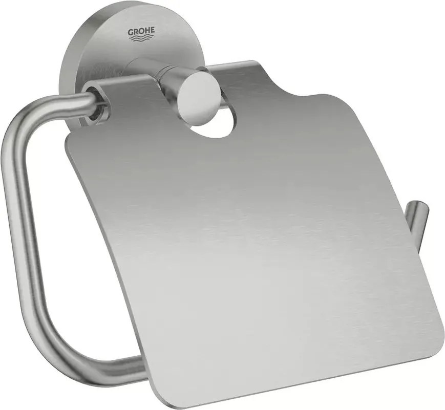 Suport hartie igienica cu aparatoare Grohe Essentials crom periat Supersteel
