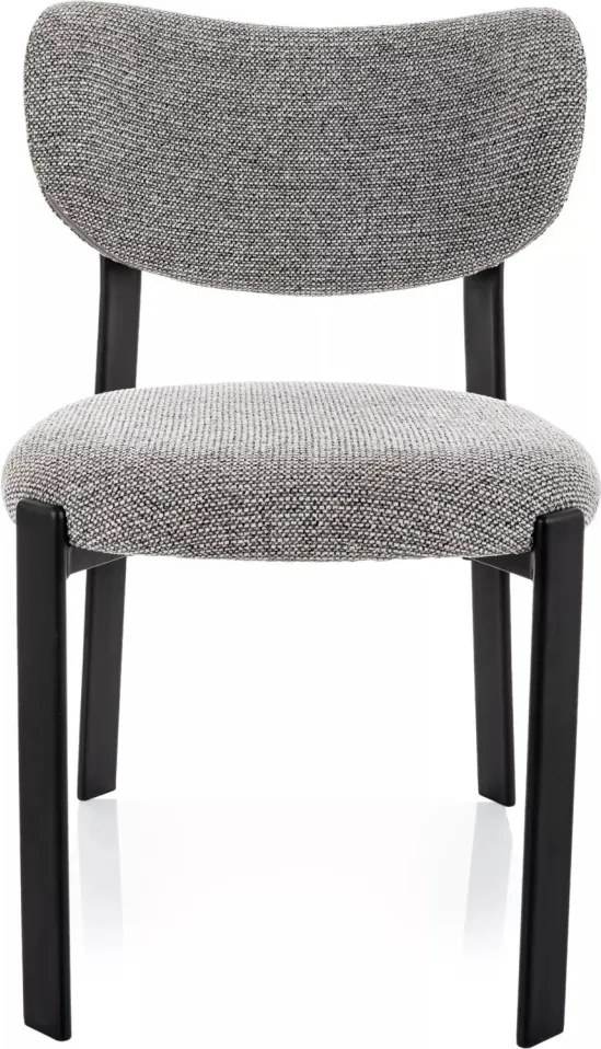 Scaun lemn tapitat Rin 254 gri/negru - H79 cm