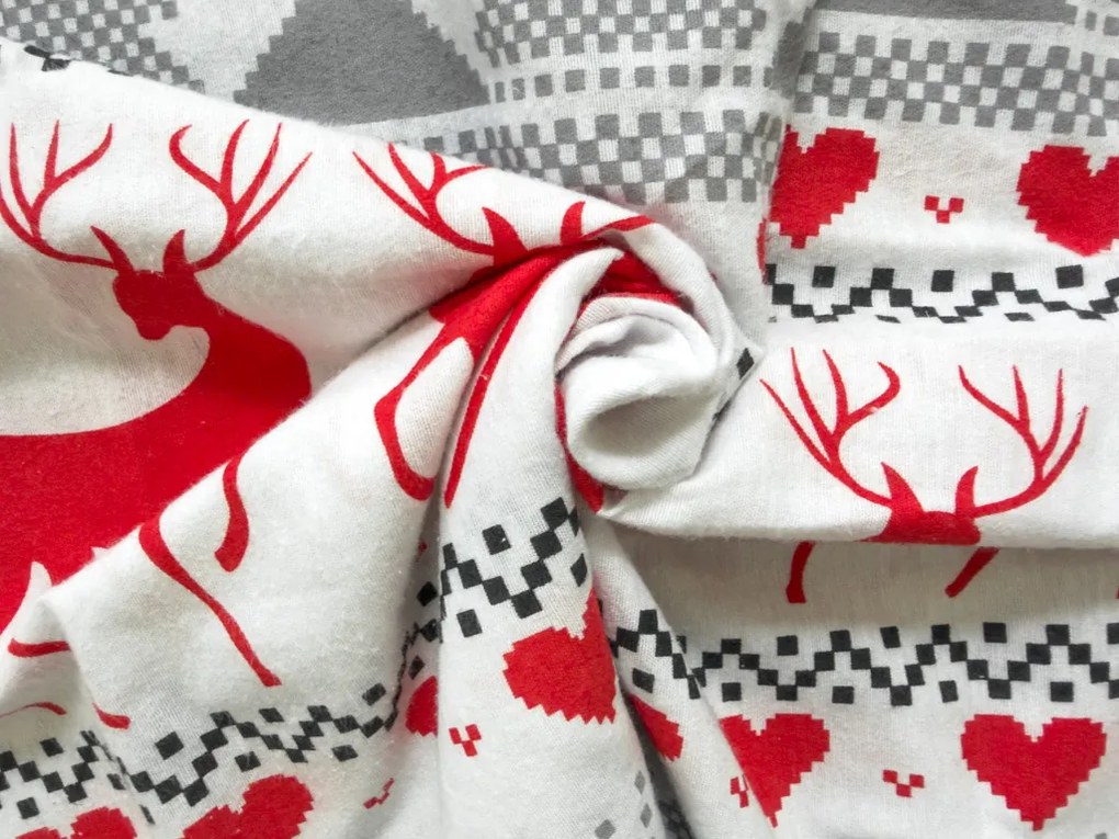 Lenjerie de pat din flanel DEER DREAMS albă Dimensiune lenjerie de pat: 70 x 90 cm | 140 x 220 cm