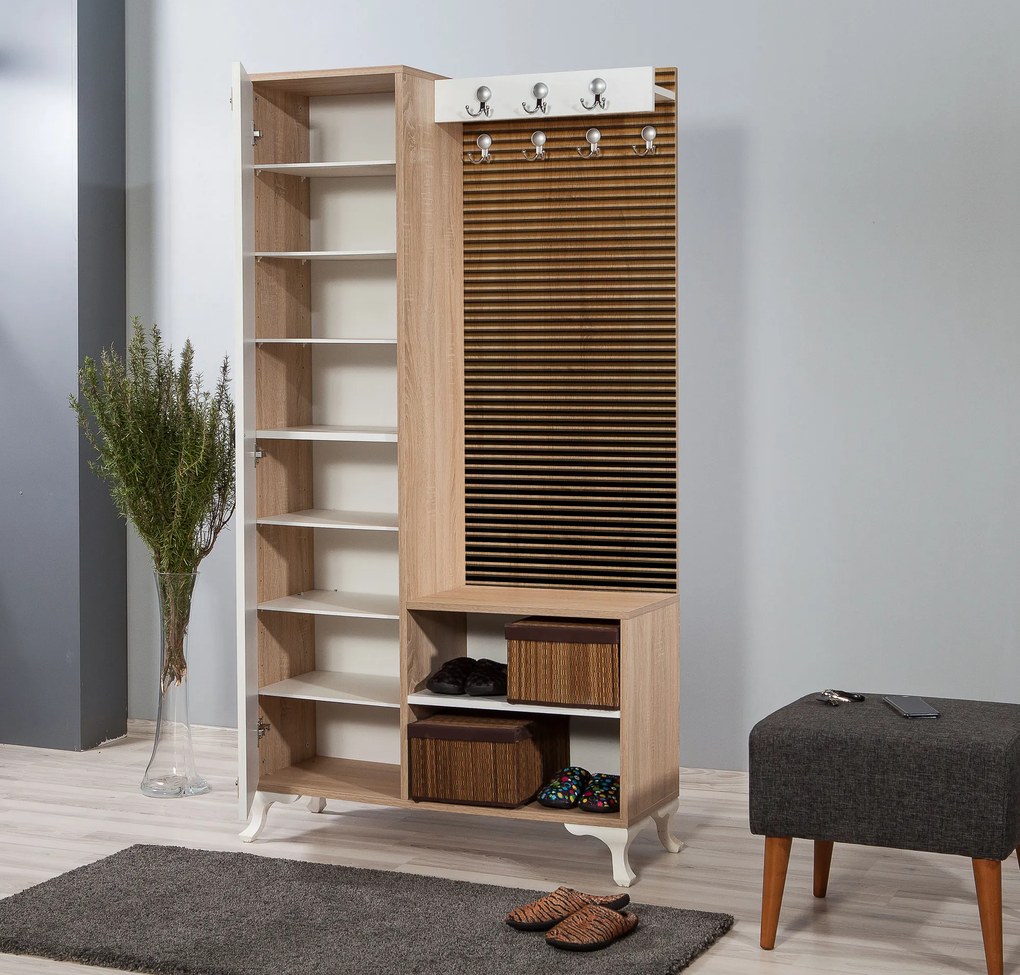 Set mobilier pentru hol Inuk 220 (Stejar sonoma). 1072006