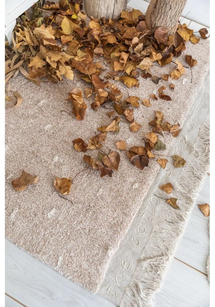 Covor bej lavabil/țesut manual din bumbac 140x200 cm Woods Symphony Linen – Lorena Canals