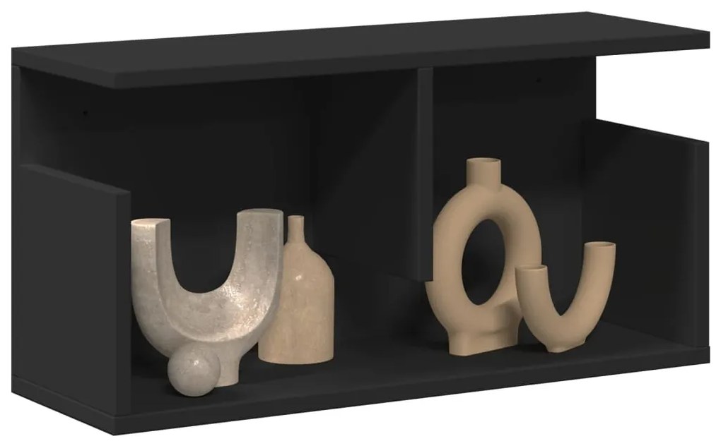 vidaXL Dulap de perete, negru, 60x20x30 cm, lemn prelucrat