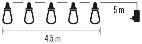 Lanț LED decorativ de exterior 100xLED/9,5m IP44