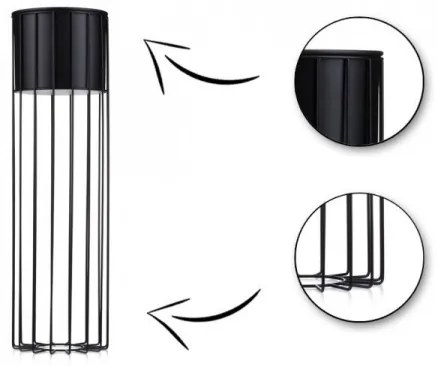 Ghiveci metalic de flori LOFT 70x20 cm negru