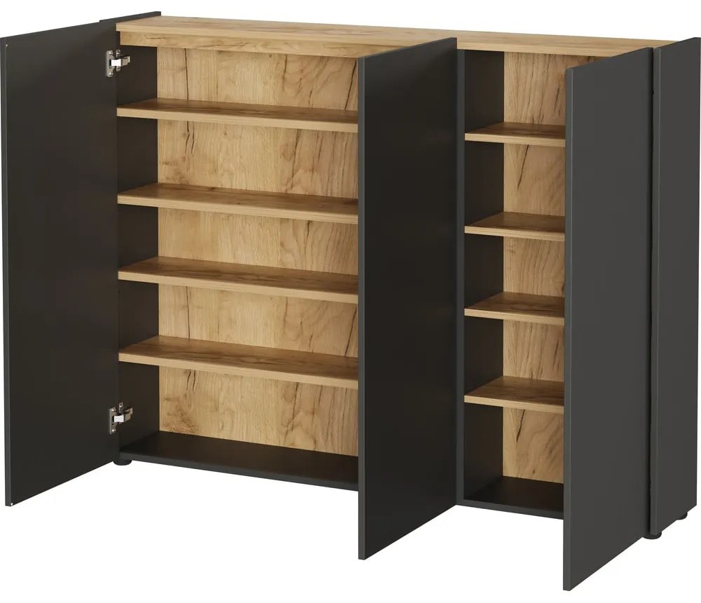 Pantofar gri antracit cu aspect de lemn de stejar 138x105x25 cm Libbiano – Germania