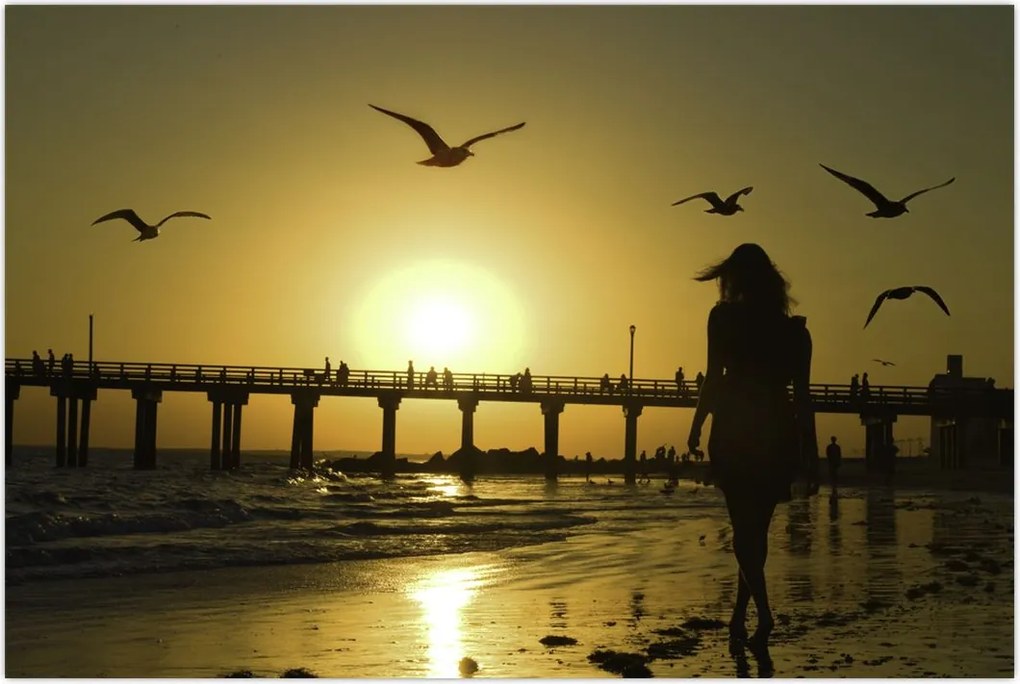 Tablou - Plimbare pe plajă (90x60 cm)