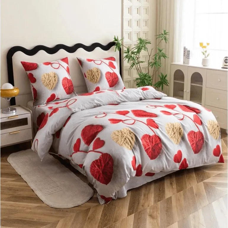 Lenjerie de pat din microfibra VELHEART rosu Dimensiune lenjerie de pat: 2 buc 70 x 80 cm | 160 x 200 cm