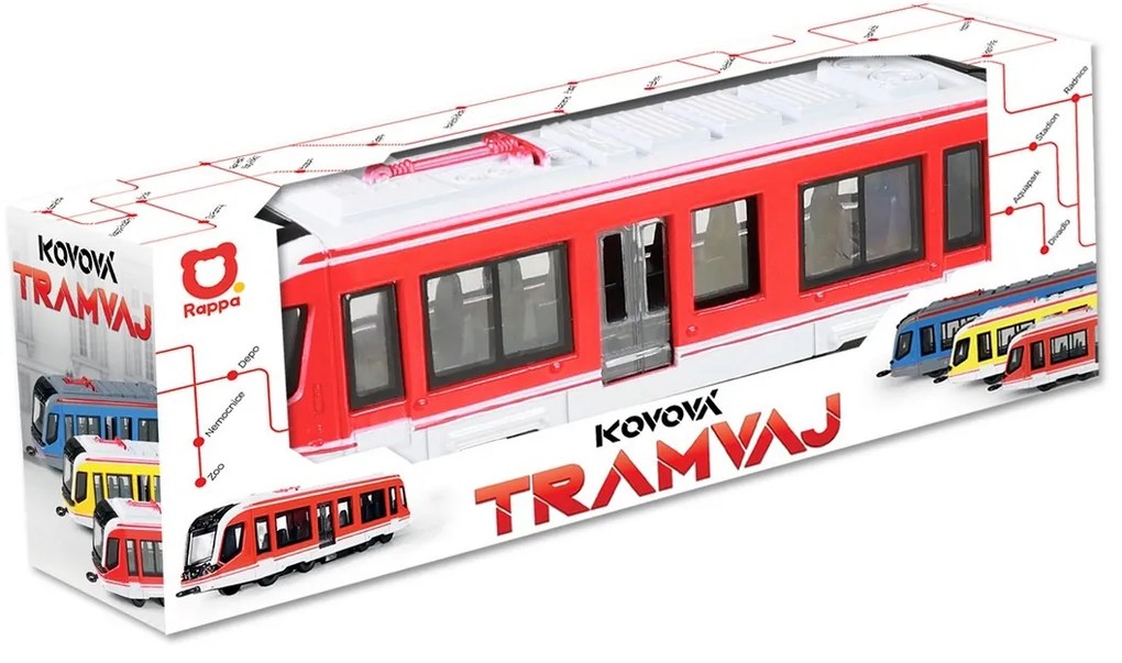 Rappa Tramvai metalic roșu, 20 cm