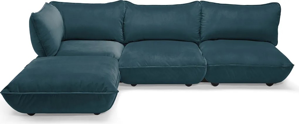 Canapea modulară de colț Sumo din catifea, culori multiple - Fatboy Culoare: kerosen
