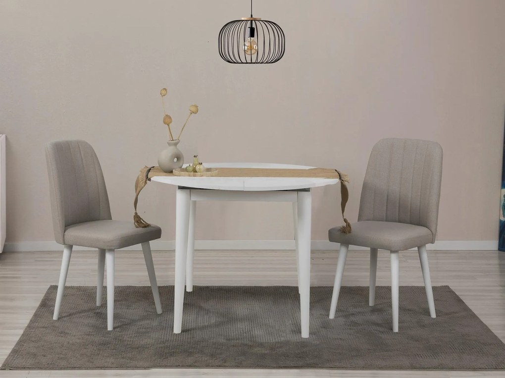 Set mobilier sufragerie Nidupo 5 (alb + crem) (pentru 2 persoane). 1093765