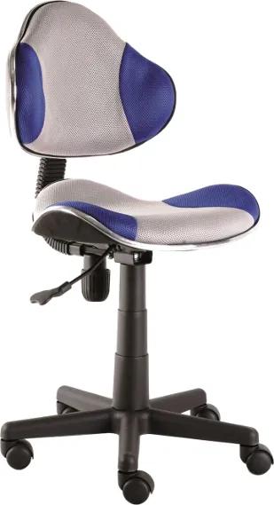 Scaun de birou ergonomic tapitat cu stofa QG2 Blue&amp;Grey 41x48x92 cm