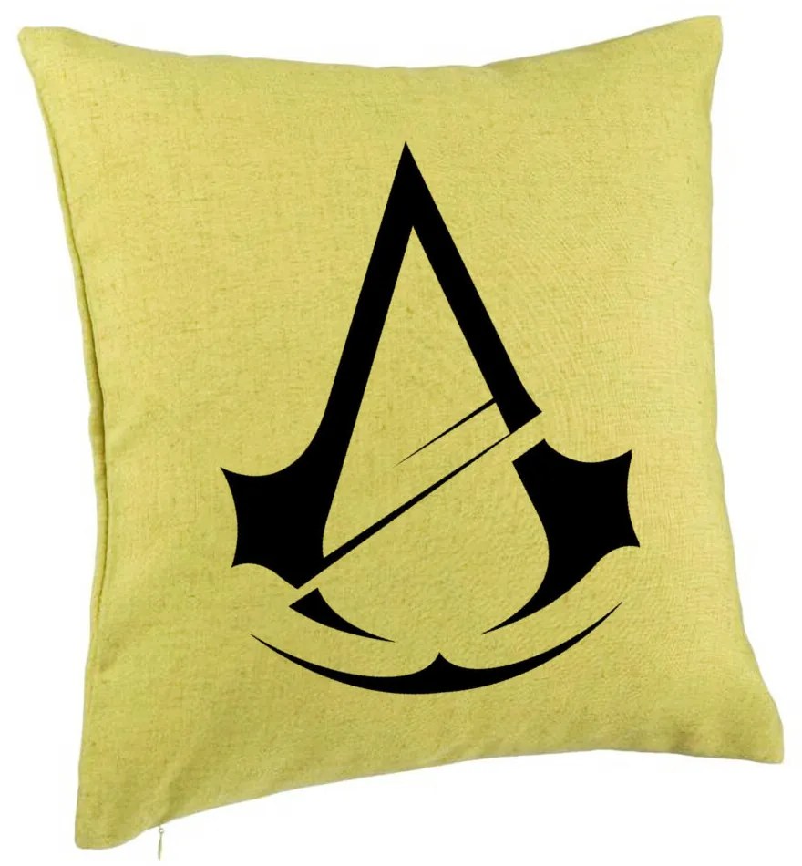 Perna Decorativa cu Assasin&apos;s Creed Fans 2, 40x40 cm, Verde, Husa Detasabila, Burduf