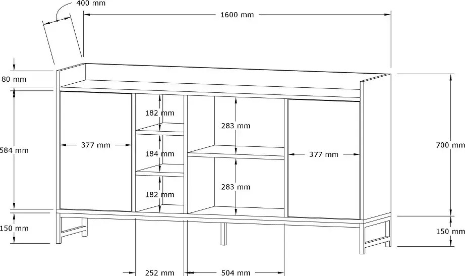 Consola Anita hol culoare stejar 160 cm