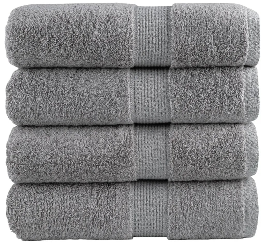 vidaXL Prosoape oaspeți premium SOLUND, 4 buc. gri 30x50cm 600gsm