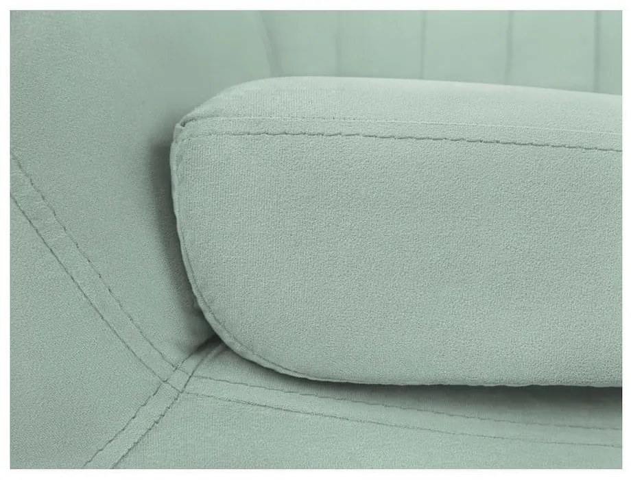 Canapea cu tapițerie din catifea Mazzini Sofas Sardaigne, 158 cm, verde mentol