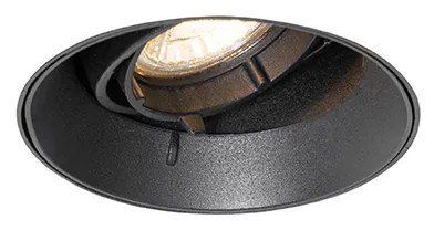 Spot modern îngropat negru GU10 rotund fără rama - Oneon