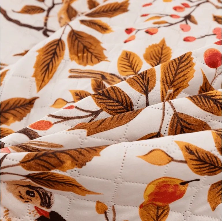 Cuvertura de pat BIRDS PUMPKIN, maro Dimensiune: 220 x 240 cm