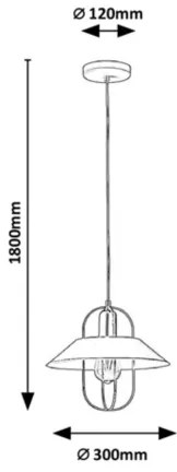 Lustră pe cablu Rabalux 1xE27/40W/230V
