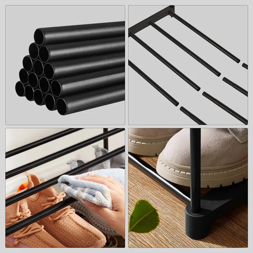 Etajeră metalică pentru pantofi cu 3 niveluri 92x30x55cm