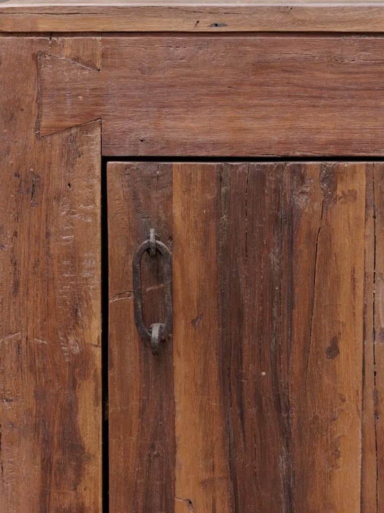 Noptieră din lemn reciclat și metal, 1 ușă, aspect rustic, Rochehaut