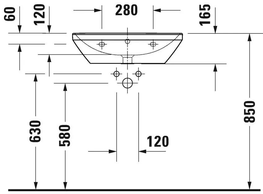 Lavoar baie pe blat Duravit D-Neo 60x44 cm