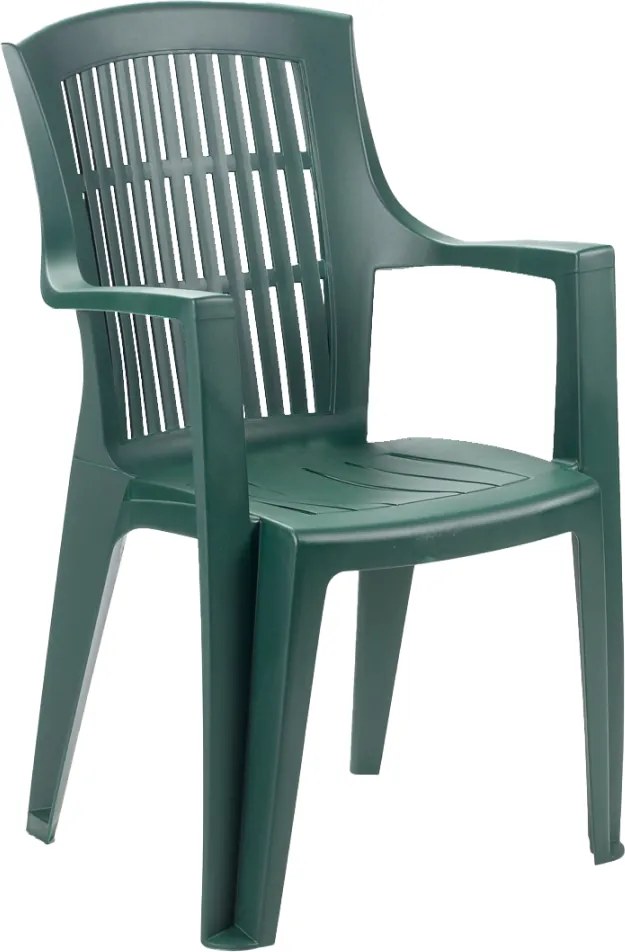Scaun de grădină stivuibil, verde, ARPOA