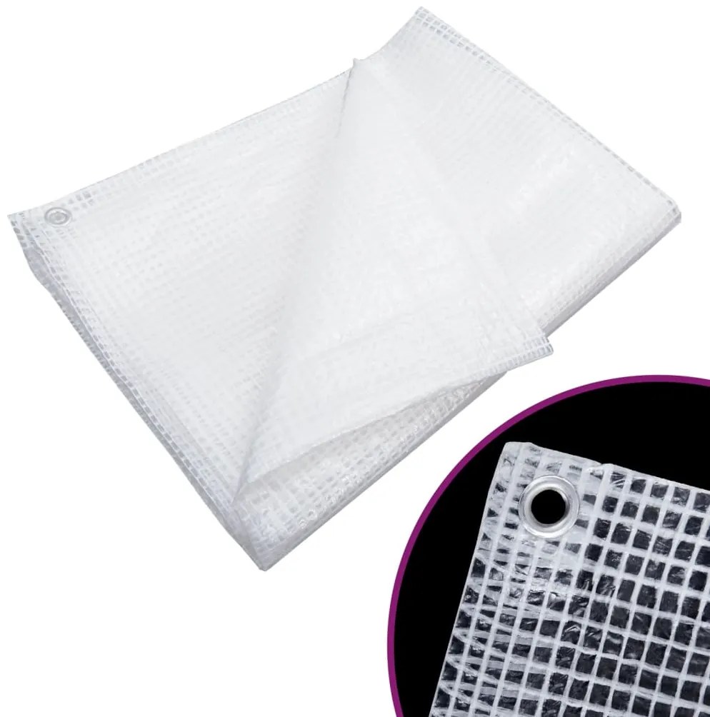 vidaXL Prelată Leno 140 g/m², alb, 2x3 m