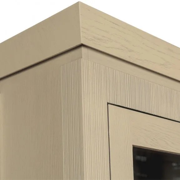 Vitrina Casablanca, 2 Usi si 2 Sertare, Crem, 115 cm