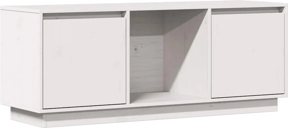 vidaXL Comodă TV, alb, 110,5x35x44 cm, lemn masiv de pin
