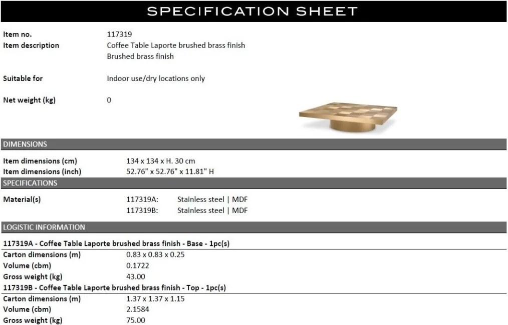 Masuta de cafea design LUX Laporte