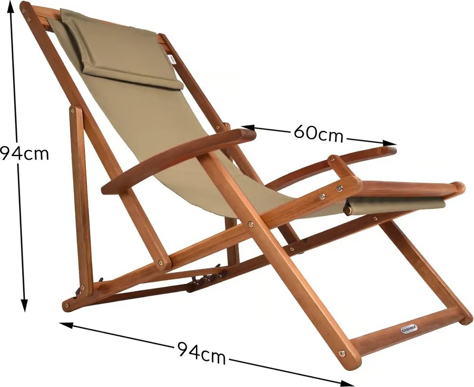 Șezlong de grădină SIENA, 94x60x94cm, bej Jurhan
