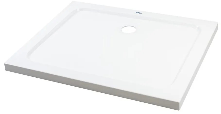 Coria 80x100x5 cm tăviță de duș pătrată, dreptunghiulară, acrilică, cu sifon inclus