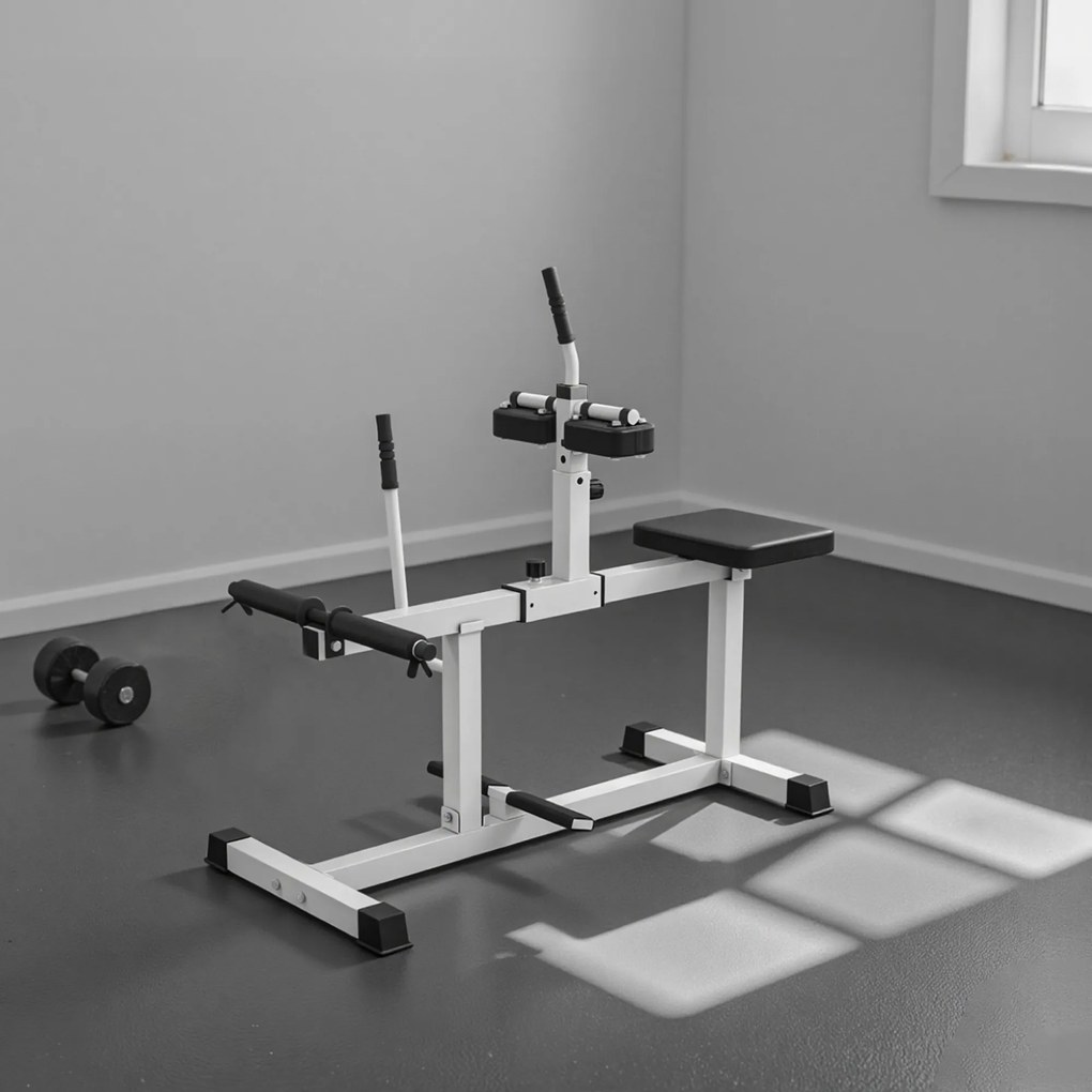 SPORTNOW Aparat pentru Gambe din Șezut Reglabil, Alb | Aosom Romania