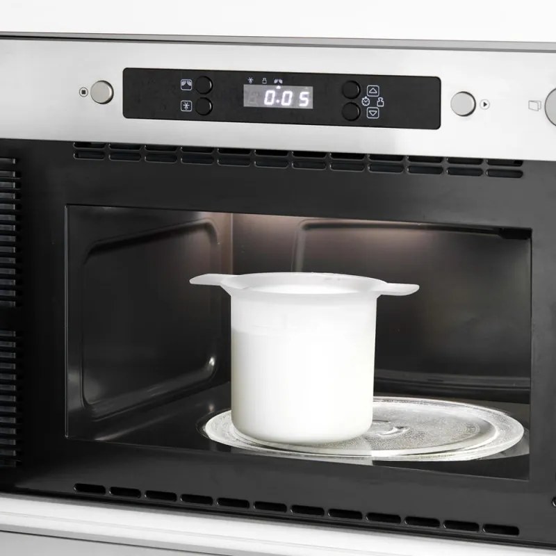 Set cupe preparare kefir si iaurt Lekue 1010155, 18,5 x 14,5 x 15,5 cm, +4°C / +90°C, Alb/Albastru