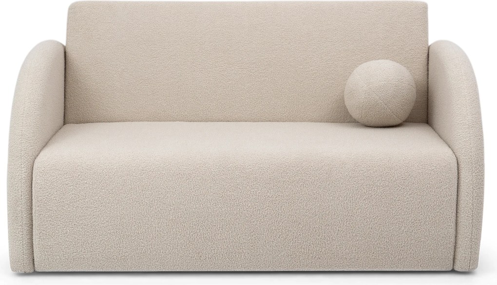 Canapea extensibilă cu 3 locuri și spațiu de depozitare Nubi 140 cm - bouclé bej deschis Quelle 03
