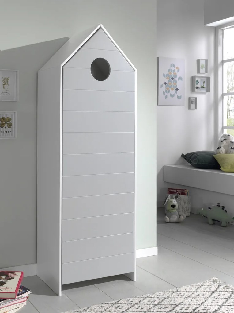 Dulap pentru Copii Căsuță, Gri, (MDF) – CASAMI – Vipack