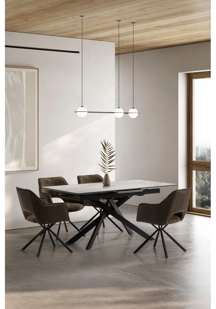 Set de scaune de sufragerie verde cu cotiere 2 buc. tapițat Mariel – Marckeric