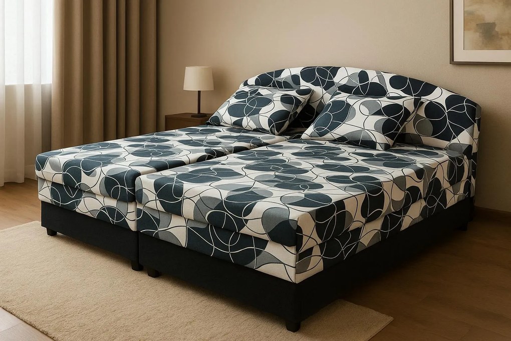 Pat matrimonial 180 cm Velvet (cu saltele din spumă). 793047