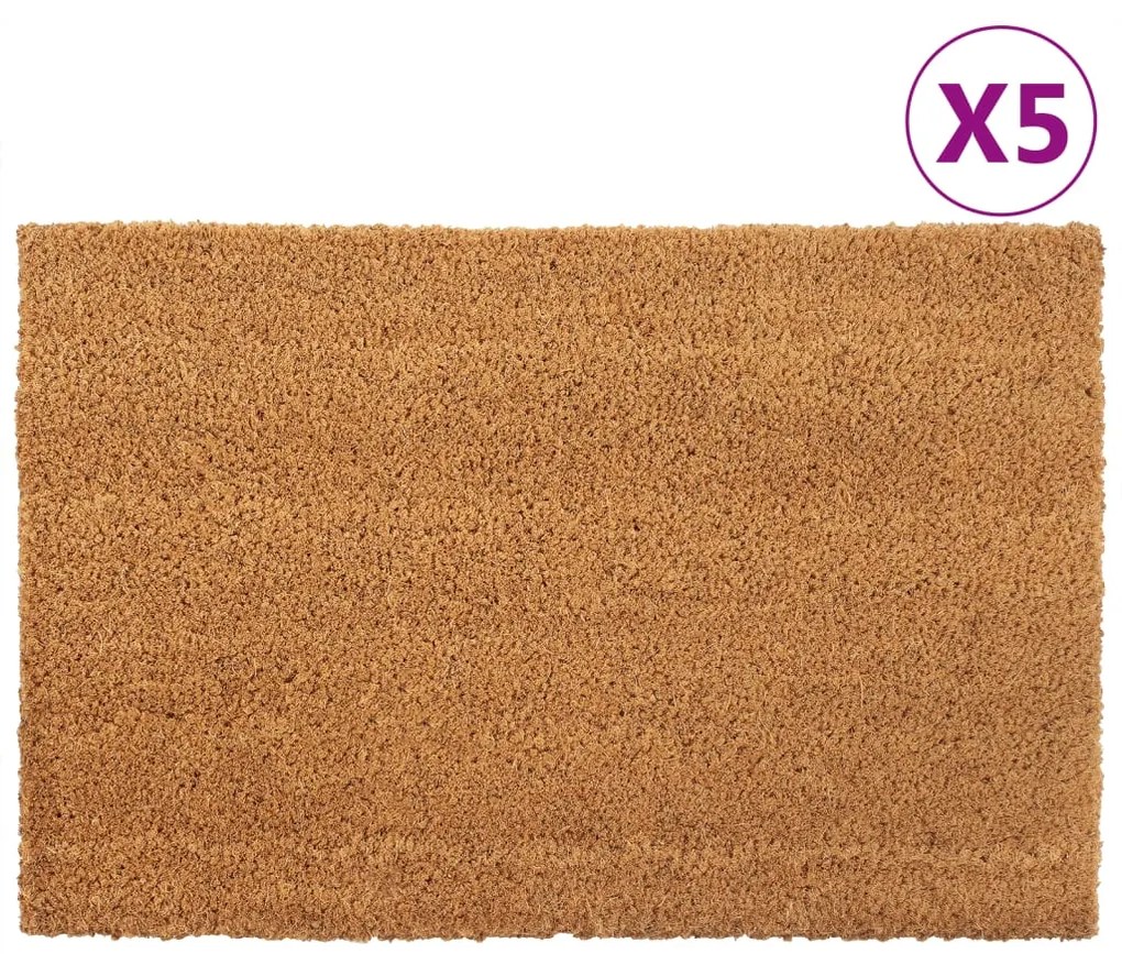 vidaXL Covoraș de ușă, 5 buc., natural, 40x60 cm, fibre de cocos